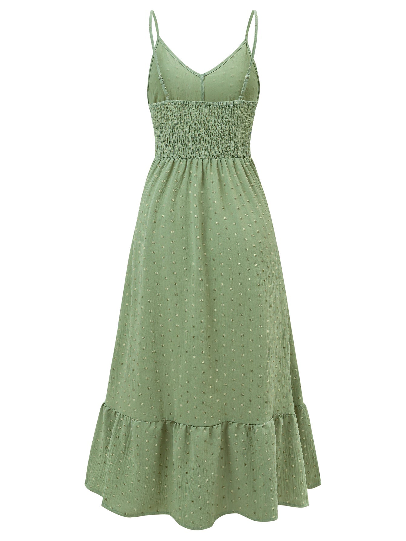 Clementina Crochet Waist Midi Dress - Green