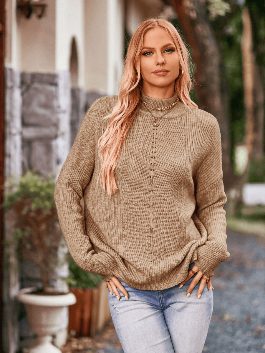 Wiley Relaxed Turtleneck Sweater - Khaki