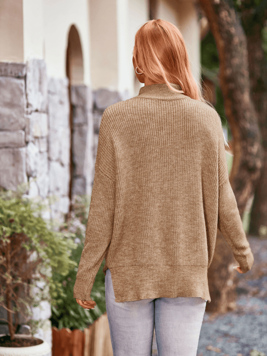 Wiley Relaxed Turtleneck Sweater - Khaki