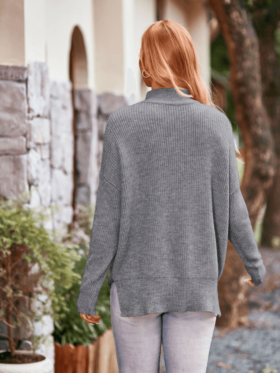 Wiley Relaxed Turtleneck Sweater - Grey