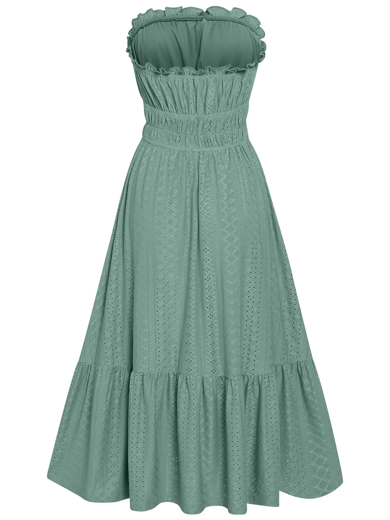 THE NEW YOU STRAPLESS LACE MIDI DRESS - SAGE