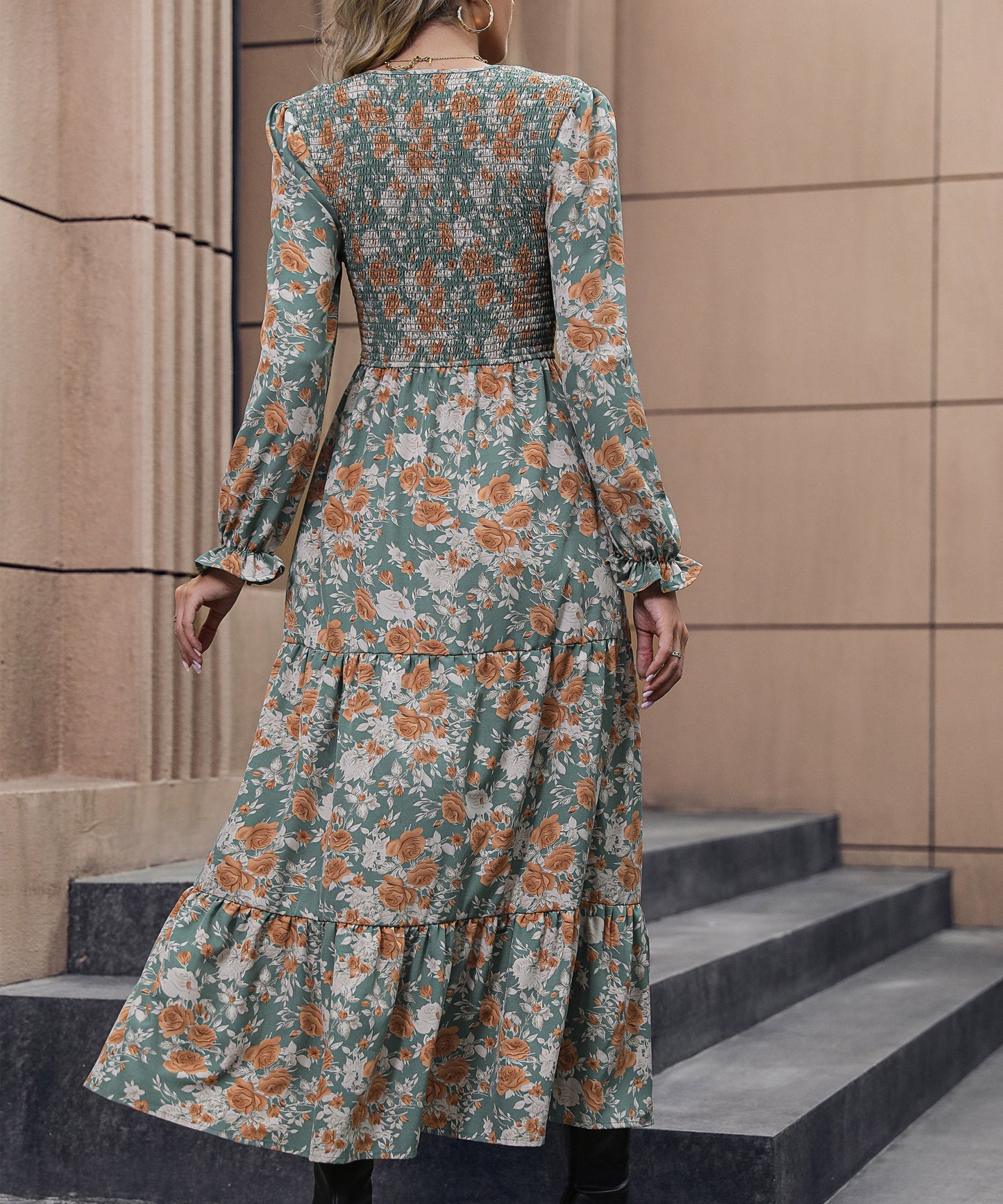Cosmo Floral Print Smock Midi Dress - Multi