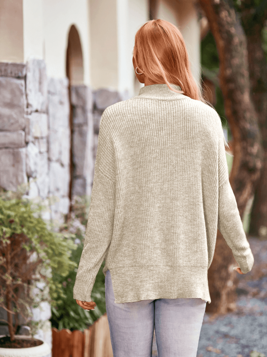 Wiley Relaxed Turtleneck Sweater - Beige