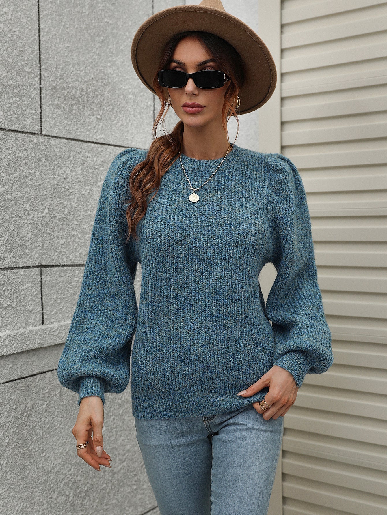 HARVIE KNIT TOP - YALE BLUE