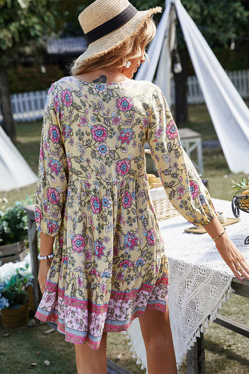RINA BOHO DRESS - BEIGE
