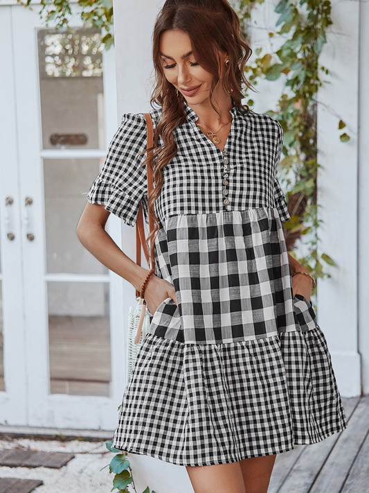 GENISTA French Doll Mini Dress - Black