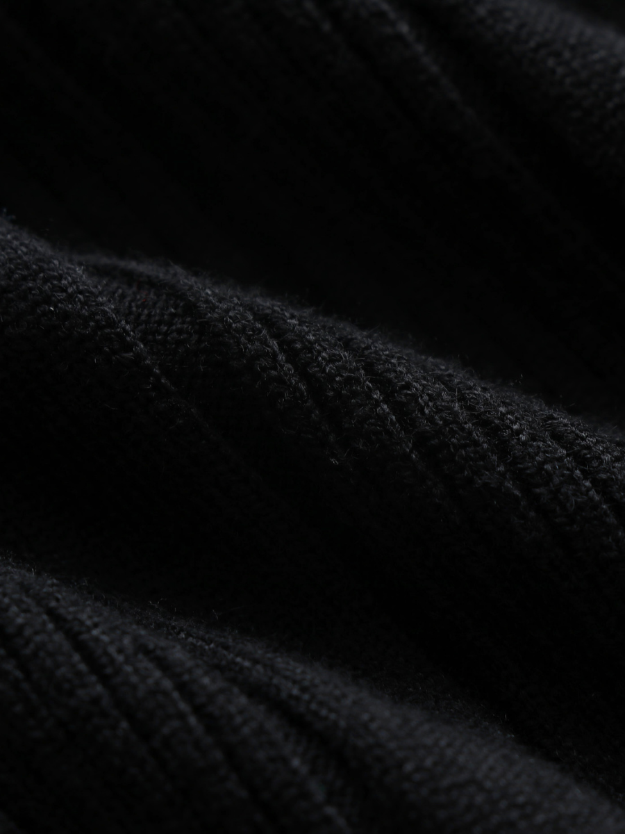 Calistally | TAMIA Bell Cuff Knit Shirt Jacket - Black
