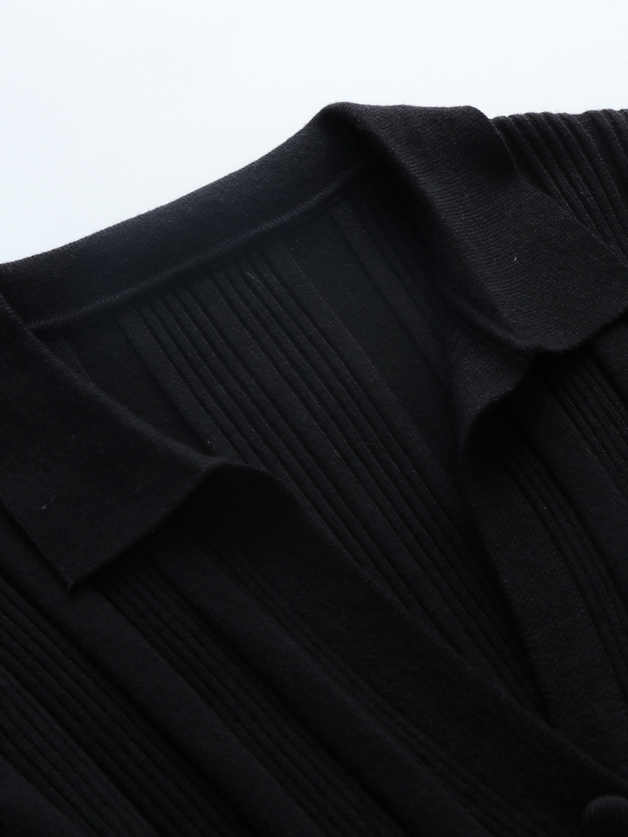 Calistally | TAMIA Bell Cuff Knit Shirt Jacket - Black