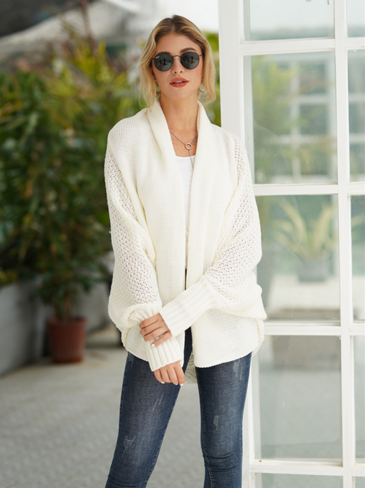 Calistally | Cream Batwing Easy On Cardigan