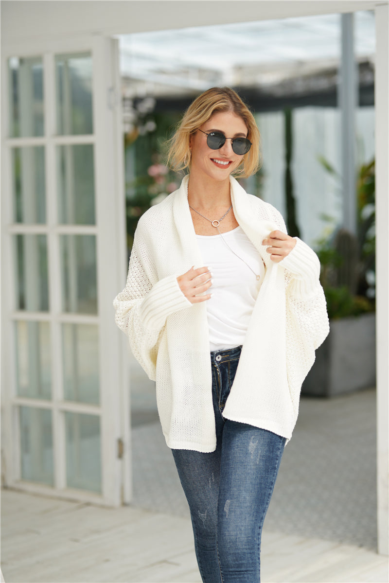 Calistally | Cream Batwing Easy On Cardigan