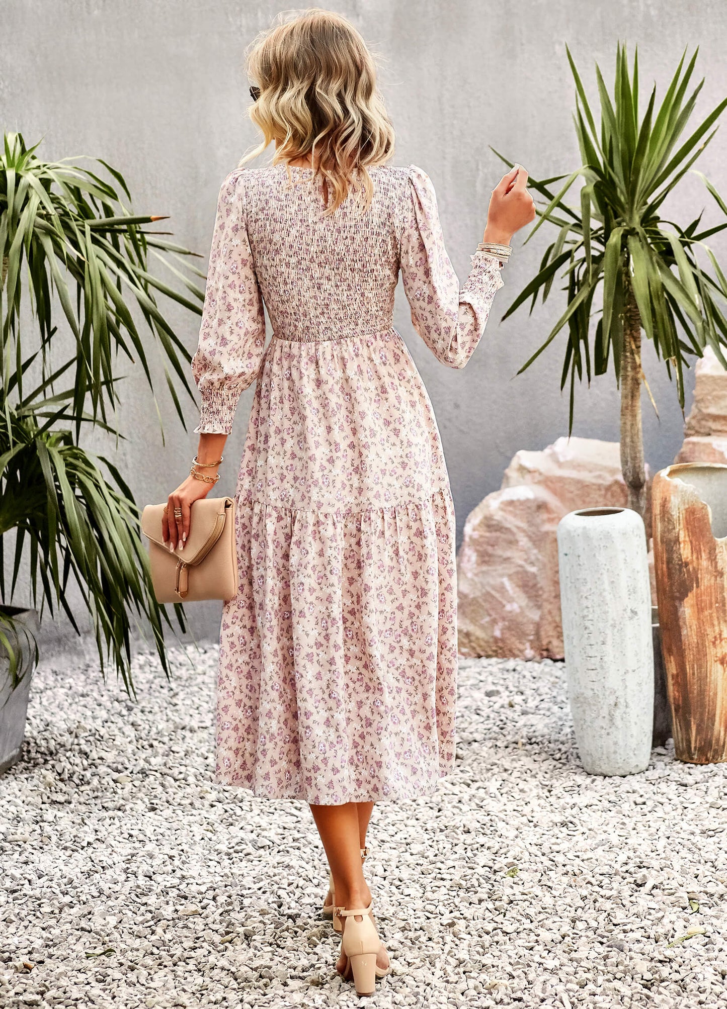 TRADING PLACES FLORAL MIDI DRESS - CREPE