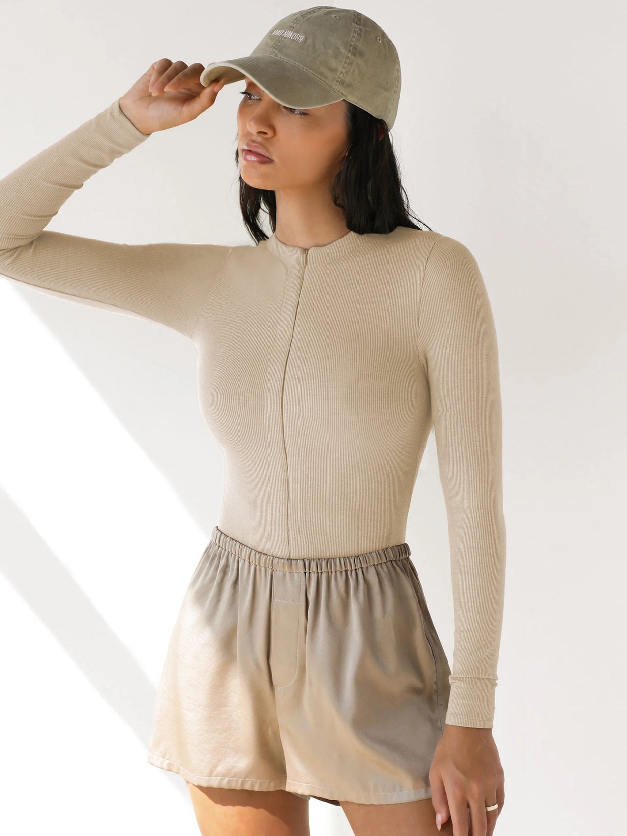 Alessandra Fitted Bodysuit - Neutral