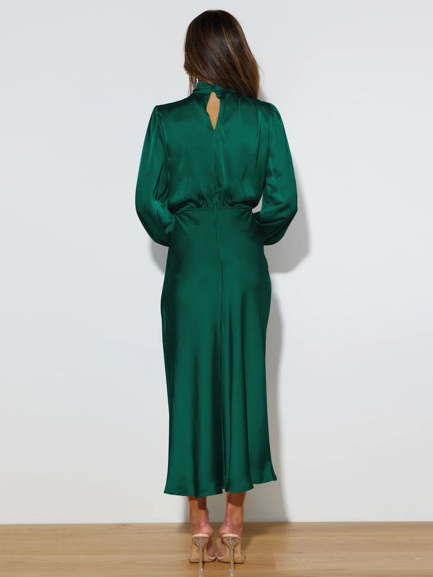 FROM THE SOURCE HIGH NECK BRIDAL MAXI DRESS - EMERALD