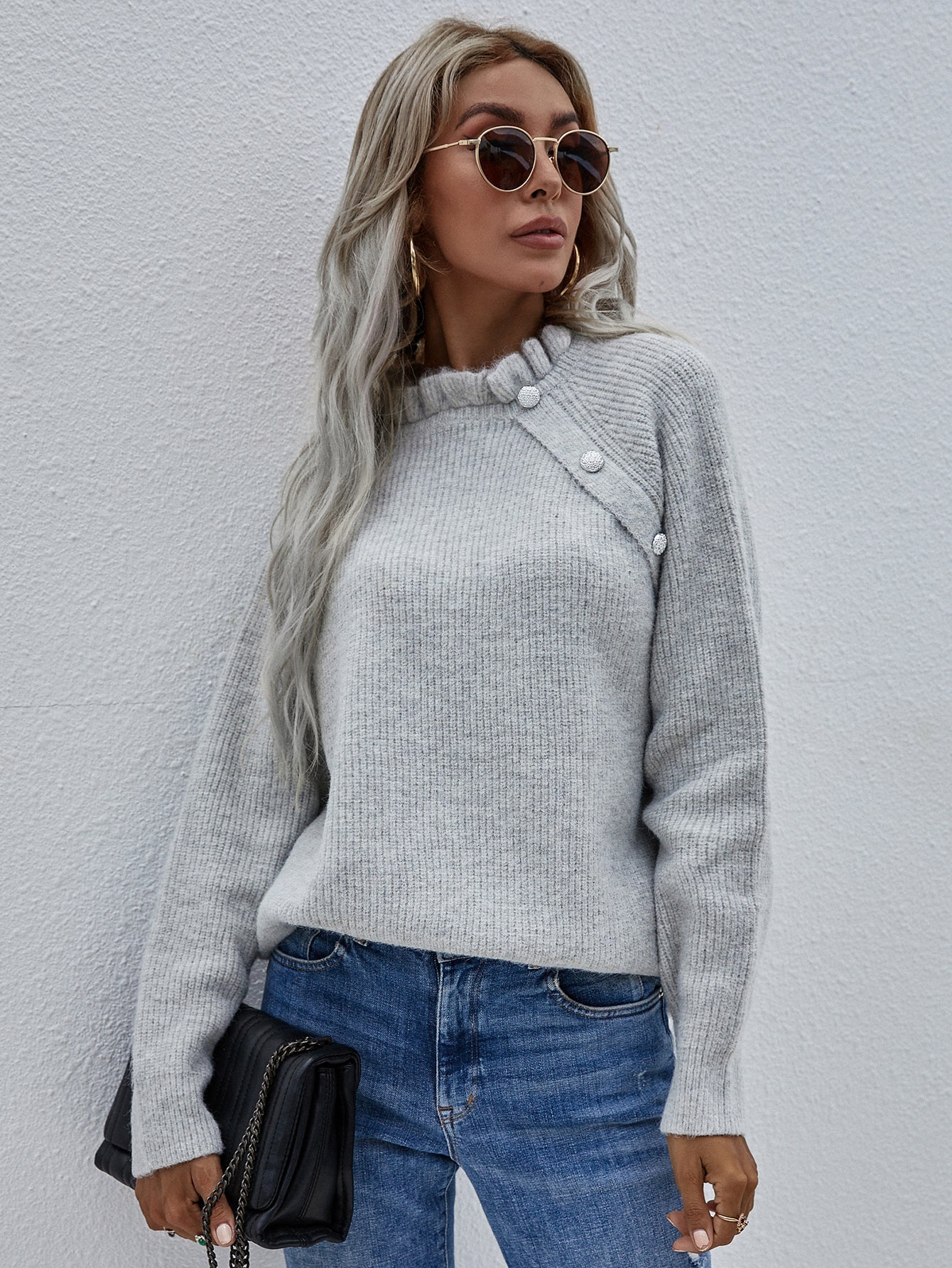 Calistally | MAKEDO Grey Knit Sweater
