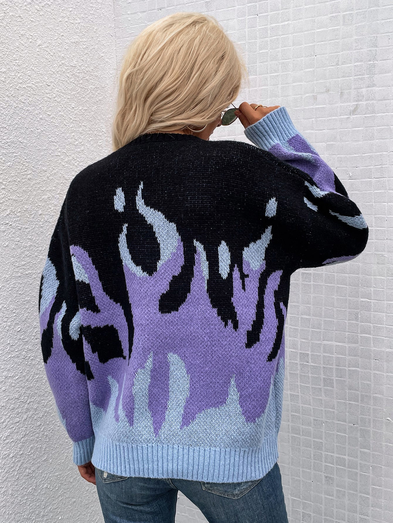 Calistally | Violet Flame Black Knit Sweater