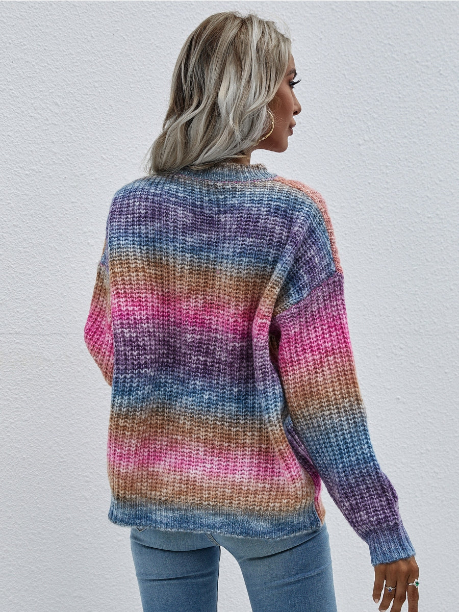 Calistally | Tie-Dye Bat-Sleeve Sweater - Pink