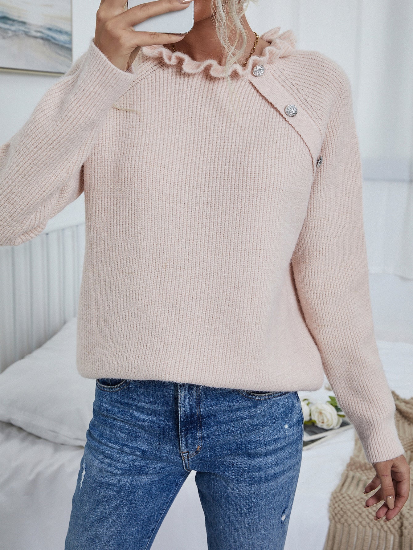 Calistally | MAKEDO Pink Knit Sweater