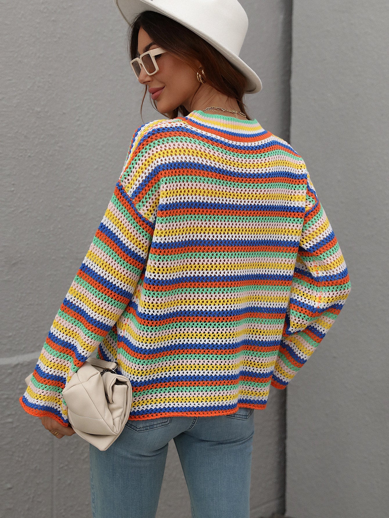LALLIE KNIT TOP - YELLOW STRIPE PRINT
