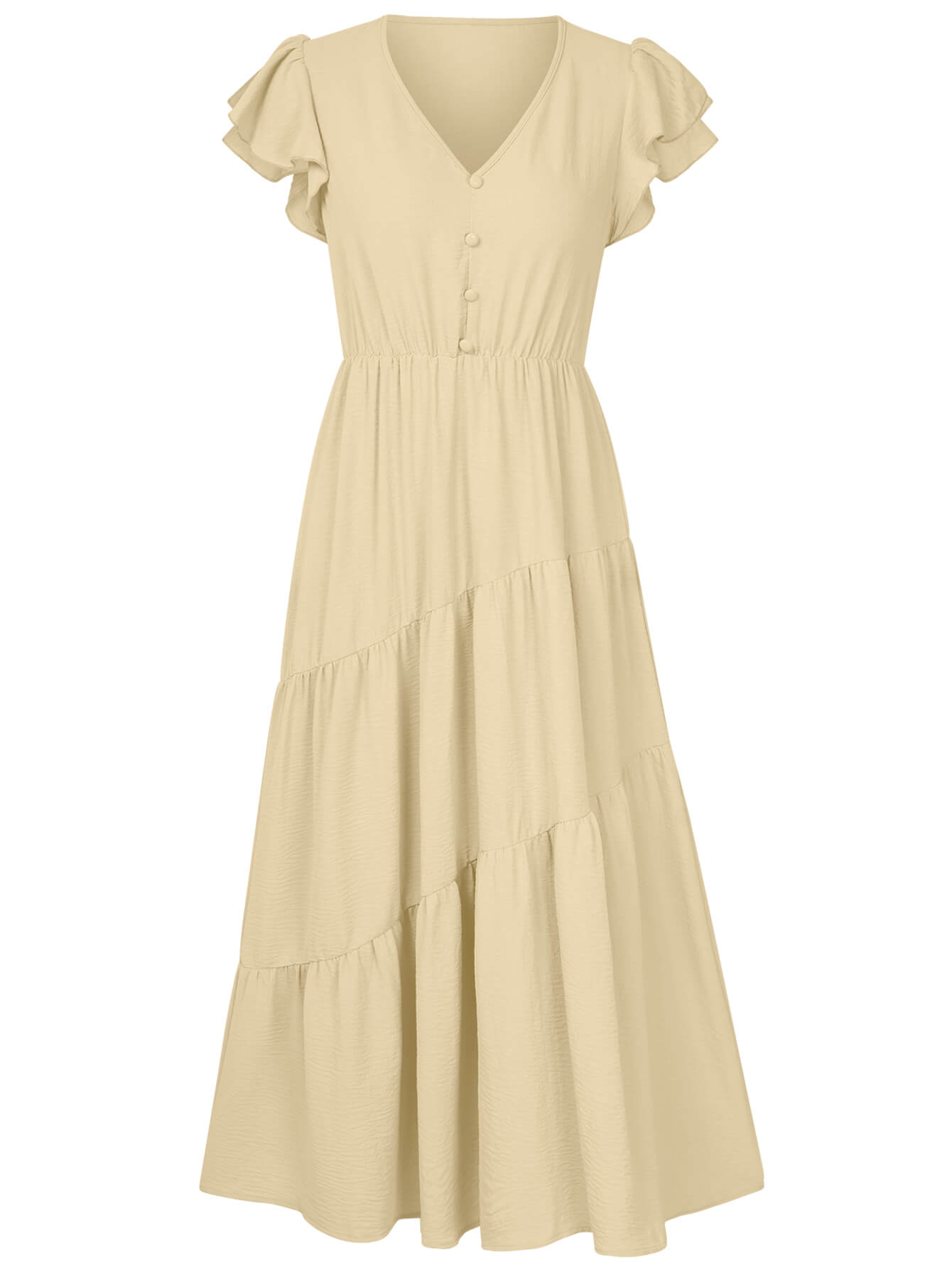 Joyful Tiered Maxi Dress - Aprciot