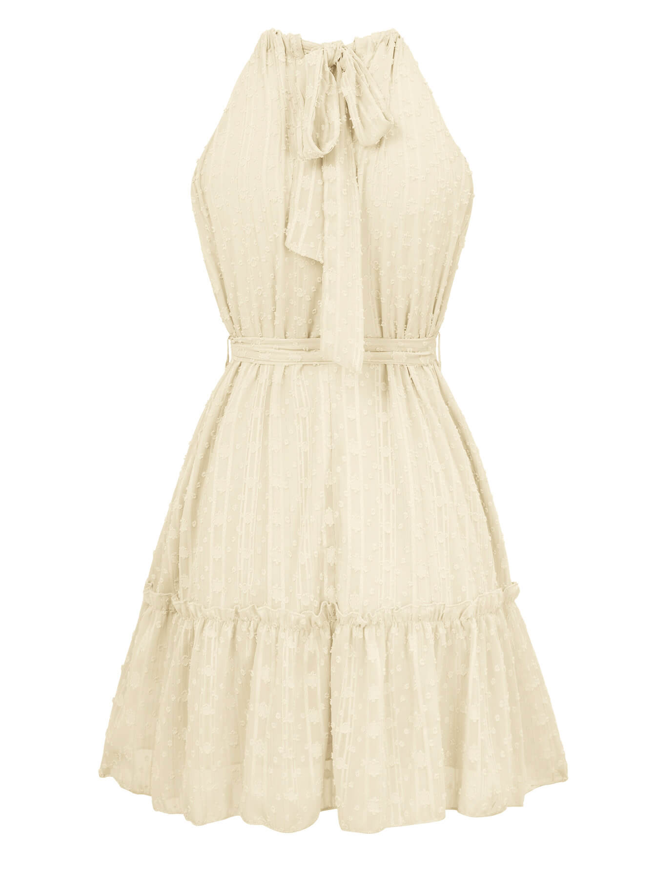 Priscilla Halter Babydoll Mini Dress - Apricot