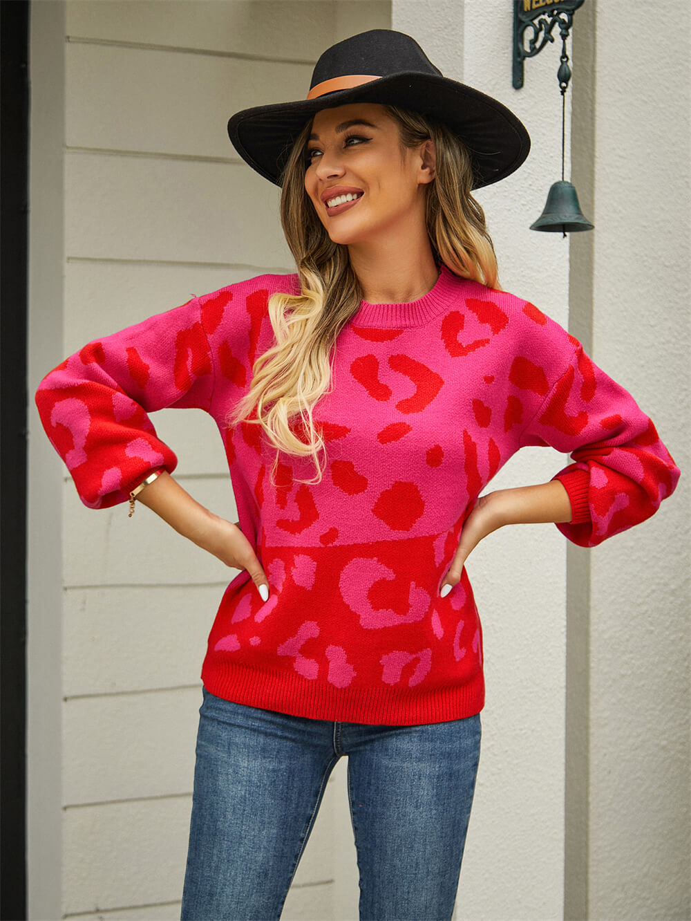 Chilly Days Textured Sweater - Fuchsia