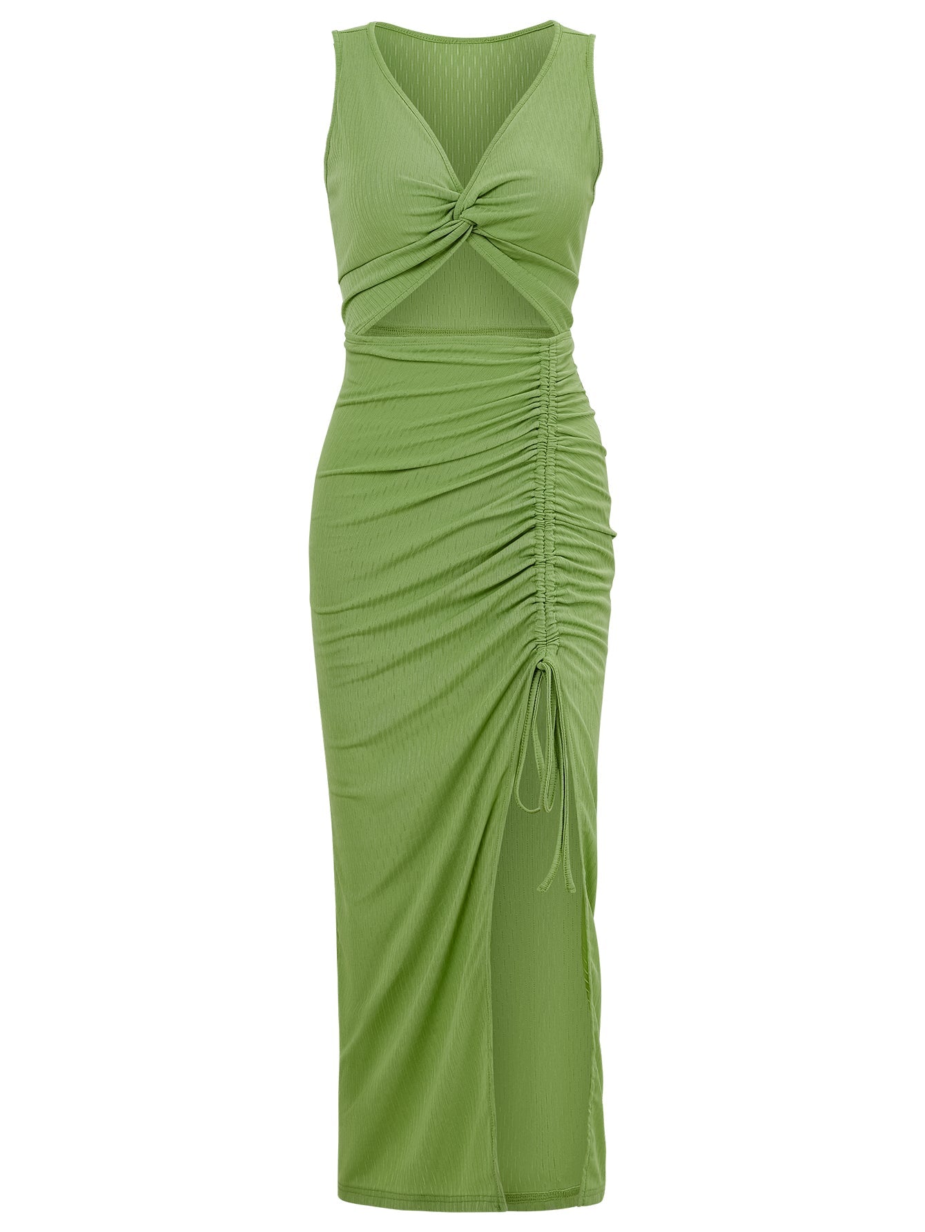 Timeless Beauty Cutout Midi Dress - Green