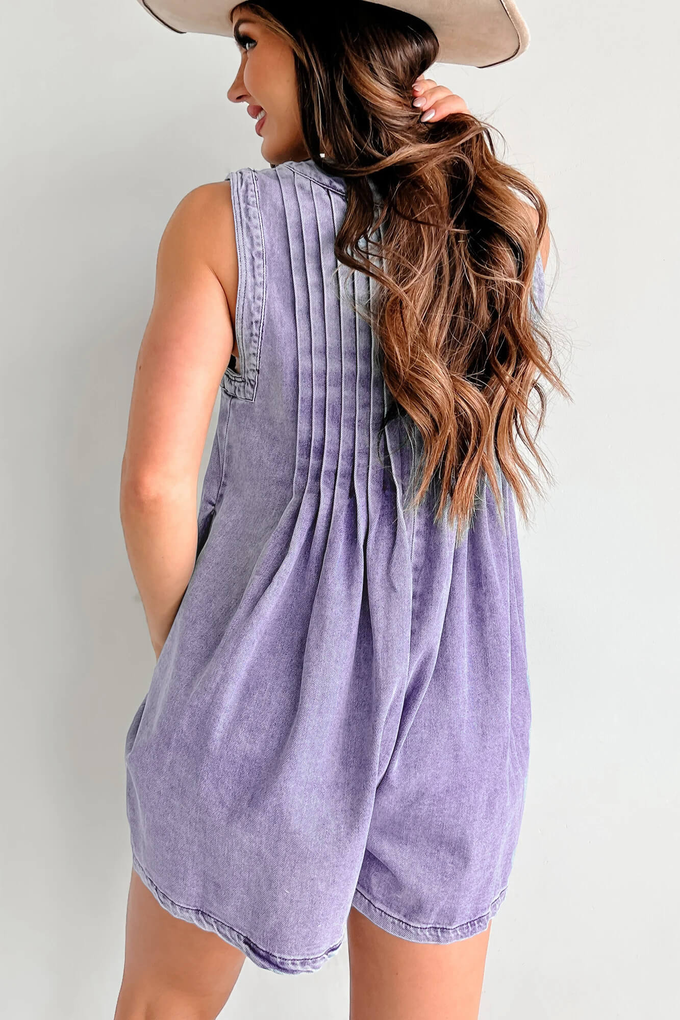 Texas Babydoll Denim Mini Dress - Lavender