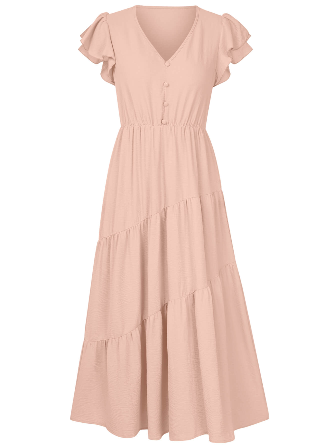 Joyful Tiered Maxi Dress - Pink