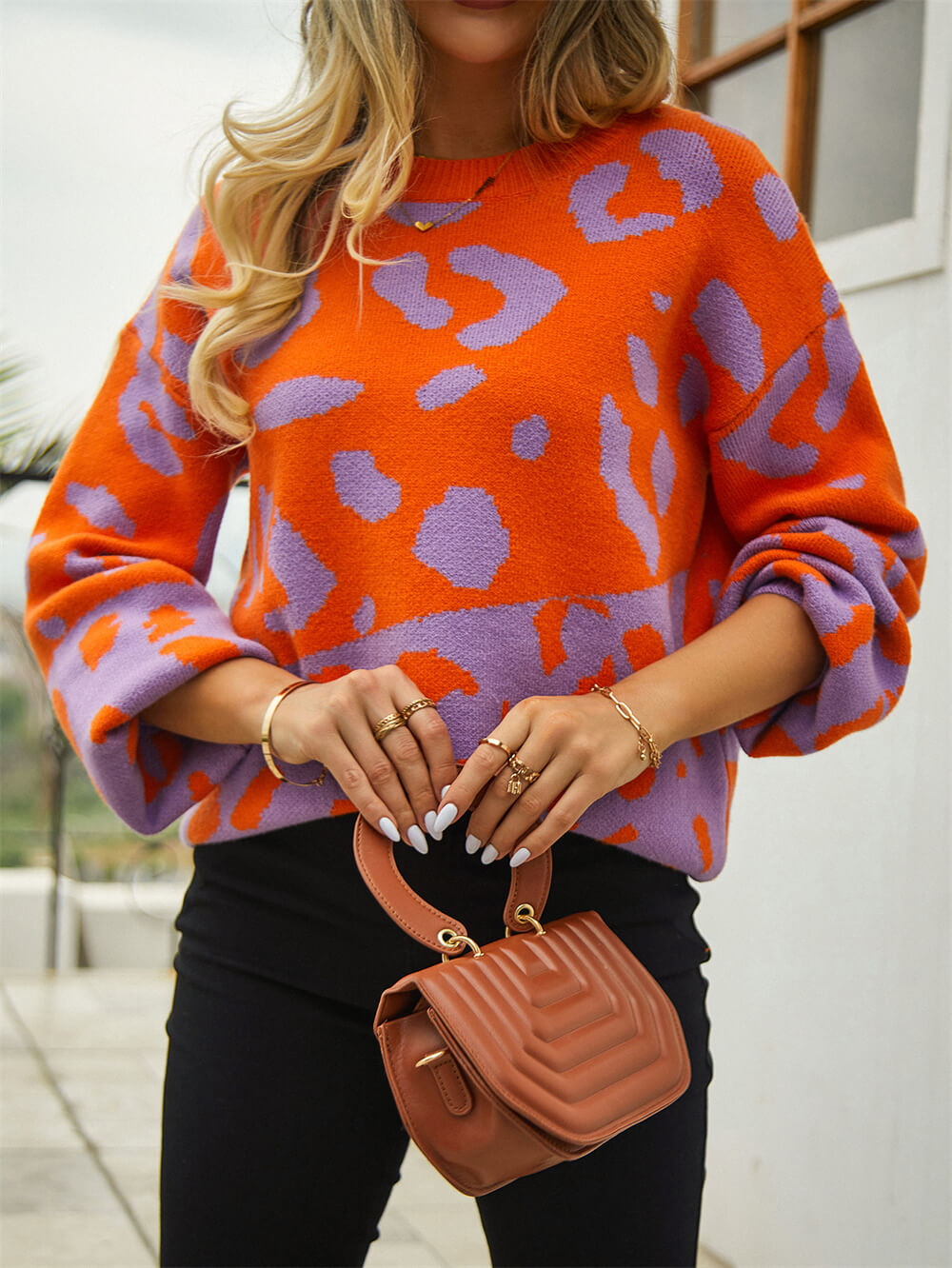 Chilly Days Textured Sweater - Purple